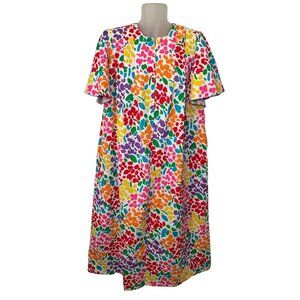 Vintage DAVID BROWN  I.MAGNUM Colorful Zip Up Caftan Patio Dress size M unworn